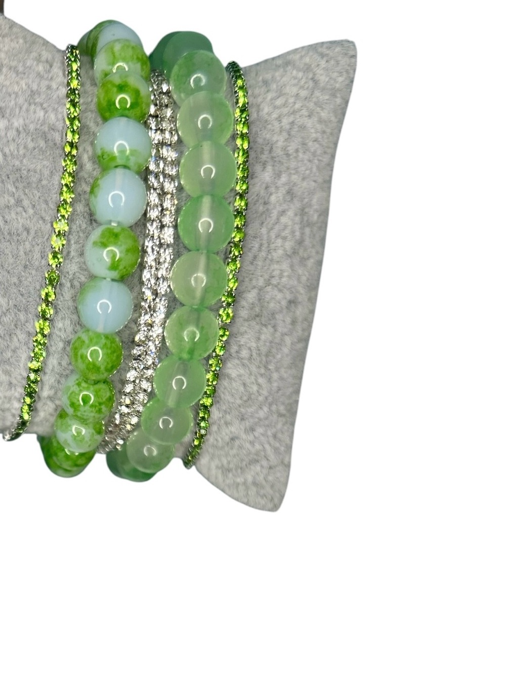 Green Bracelet Stack Bundle 5 Pc Set